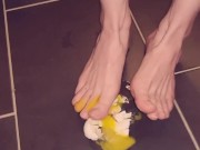 Egg gets crushed by barefeet Giantess 9/16