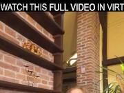 Solo girl, Sarah Kay,uses a big dildo,in VR.