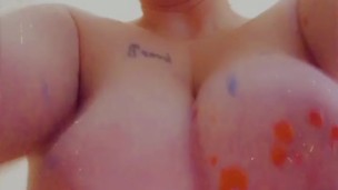 Big swinging titties doggy style and candle wax