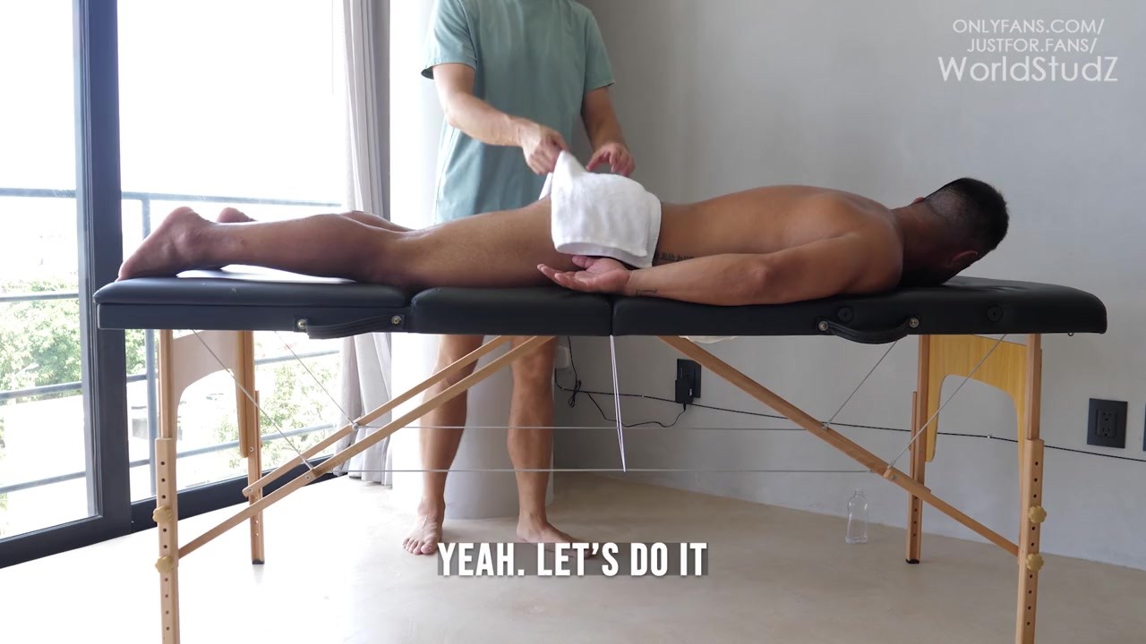 Straight Stud Miles Can't Control Erection During Massage [WorldStudZ]