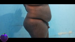 Black Sissy Shower Her Fat Body.