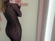 Transparent Completely See Through Dress Try On Haul No lingerie Sexy girl in a sexy dress