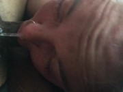 Snot dripping out her nose she can t stop sucking my dick she s having to much fun 11/16