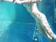 Nude teen with amazing tits in a public pool makes small dick hard 1/16