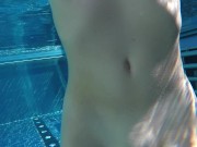 Nude teen with amazing tits in a public pool makes small dick hard 13/16