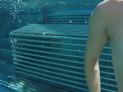 Nude teen with amazing tits in a public pool makes small dick hard 9/16