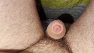 Morning Wood – Chubby Guy Plays with Uncut Cock in Bed