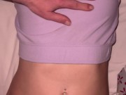 he puts his fingers in my pussy to wake me up and cums on my pajamas 7/16