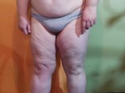 BBW MILF undresses in the basement