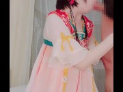 [buildup] The weeping cherry🌸 Hanbok fairy and her secret games(Paipan,naked  pussy, blowjob) 15/16