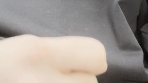 young twink gently jerks off his cock in the office while no one is watching