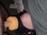 Sexy BBW face fucked with pussy mask