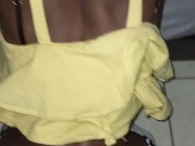 Slim Thick Ebony Teen Throws Ass Back While Struggling To Take Dick