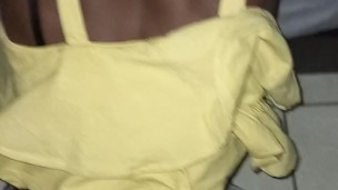 Slim Thick Ebony Teen Throws Ass Back While Struggling To Take Dick