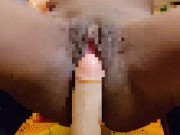 Hot Ebony slut after drinks hot  fun with dildo 12/16