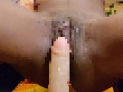 Hot Ebony slut after drinks hot  fun with dildo 13/16