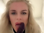 Hot milf fucks herself in ass dildo in public restroom from ass to mouth OnlyFans