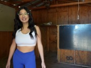 “Cum in my pretty little mouth” - FUCKING MY CONTRACTOR IN A BARN 1/16