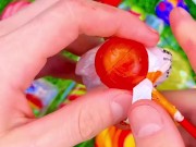 Satisfying video Asmr lollipops candy unboxing video Asmr opening video and chocolate gummy candy 8/16