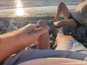 Almost Caught - On the Beach.!! Risky Sex With Hot Step Mom 4/16