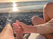 Almost Caught - On the Beach.!! Risky Sex With Hot Step Mom 7/16