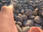 Almost Caught - On the Beach.!! Risky Sex With Hot Step Mom 9/16