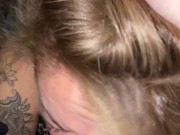 POV Blonde Hair Tan Bra Panties First Time Sucking Deepthroat Cum In Mouth Sucked Clean Dry Old Vid 16/16