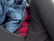 Stealthy & Filthy: Sneaking Orgasm in Car with Pussy Out