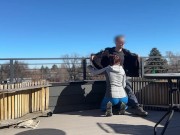 DICKFLASH public, a little redhead slut gives me a handjob and blowjob while her bf out Bigmax8inch 13/16