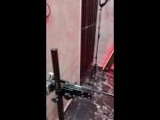 Bondage. Fuck machine. Riding. Sperm on face 1/16