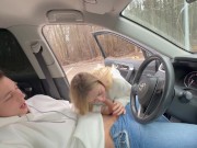 Pretty woman gave a public blowjob to a stranger in the parking lot 2/16