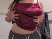 Sexy brunette strips naked 3/16