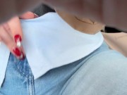 Hot blonde milf touches her pussy in the car, cameltoy OnlyFans 13/16