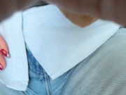 Hot blonde milf touches her pussy in the car, cameltoy OnlyFans 9/16