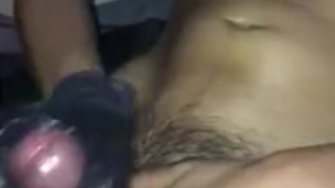 Dandome placer con guante de latex para sacarme la lechita