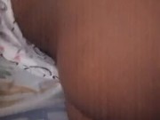 Horny ebony girl in bed 12/16