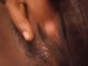 Horny ebony girl in bed 6/16