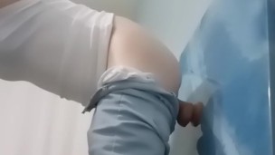 Beautiful trans Maddie fucks her ass and cums on herself