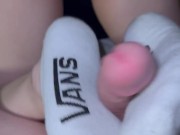 Girlfriend Gives Vans Sock Job and I Cum on Them! 12/16