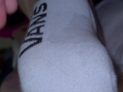 Girlfriend Gives Vans Sock Job and I Cum on Them! 16/16