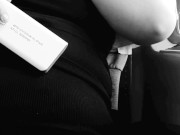 Belly inflation on a train! She inflated her belly in public and pretended to be pregnant 13/16