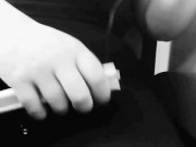 Belly inflation on a train! She inflated her belly in public and pretended to be pregnant 4/16