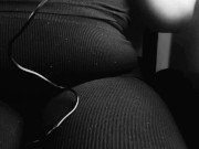 Belly inflation on a train! She inflated her belly in public and pretended to be pregnant 5/16