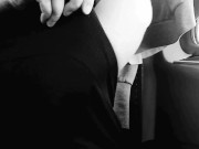 Belly inflation on a train! She inflated her belly in public and pretended to be pregnant 9/16