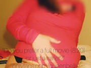 She smacked her belly inflation belly with a shoe spoon and enjoyed its size 14/16