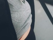 On her way home, she did a quick belly inflation on the train, making her belly huge 12/16