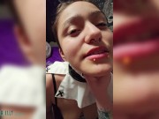 The Devils Angel | 18 year old Native American slut gags on cock, takes 13 inch dildo & gets fucked! 1/16