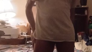 BLACK QUEER WITH SMALL BOOTY IN WOMEN'S UNDIES ENJOYS FAVORITE BOOTY TOY