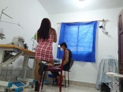 Whore calls her boyfriend to fuck her at work and says she fucks even the boss 3/16