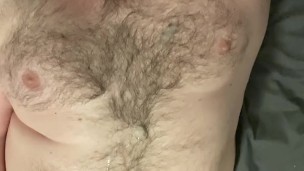 Bear cub jerks off and shoots cum